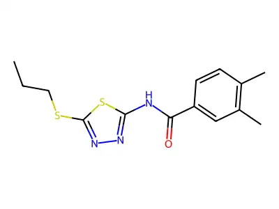 3,4-dimethyl-N-(5-(propylthio)-1,3,4-thiadiazol-2-yl)benzamide structure