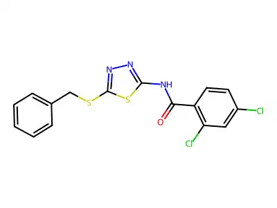 N-(5-benzylsulfanyl-1,3,4-thiadiazol-2-yl)-2,4-dichlorobenzamide structure