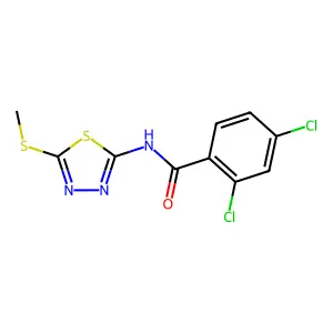 2,4-dichloro-N-(5-(methylthio)-1,3,4-thiadiazol-2-yl)benzamide structure