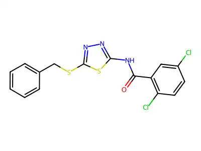 N-(5-(benzylthio)-1,3,4-thiadiazol-2-yl)-2,5-dichlorobenzamide structure