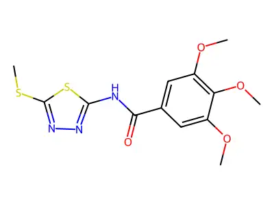 3,4,5-trimethoxy-N-(5-(methylthio)-1,3,4-thiadiazol-2-yl)benzamide structure