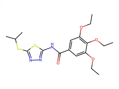 3,4,5-triethoxy-N-(5-(isopropylthio)-1,3,4-thiadiazol-2-yl)benzamide structure