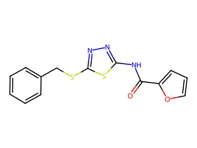 N-[5-(benzylsulfanyl)-1,3,4-thiadiazol-2-yl]furan-2-carboxamide structure