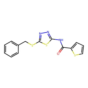 N-(5-(benzylthio)-1,3,4-thiadiazol-2-yl)thiophene-2-carboxamide structure
