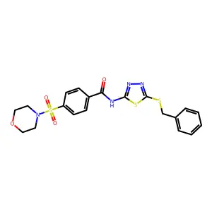 N-(5-benzylsulfanyl-1,3,4-thiadiazol-2-yl)-4-morpholin-4-ylsulfonylbenzamide structure