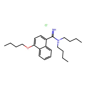 1-Naphthamidine, 4-butoxy-N,N-dibutyl-, monohydrochloride structure