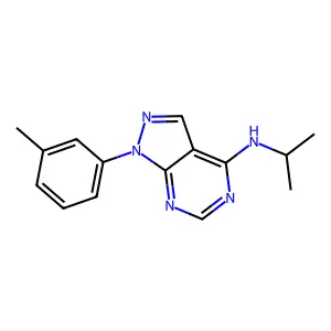 1-(3-methylphenyl)-N-(propan-2-yl)-1H-pyrazolo[3,4-d]pyrimidin-4-amine structure