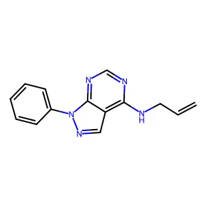 1-phenyl-N-prop-2-enylpyrazolo[3,4-d]pyrimidin-4-amine structure