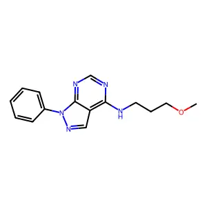 N-(3-methoxypropyl)-1-phenylpyrazolo[3,4-d]pyrimidin-4-amine structure