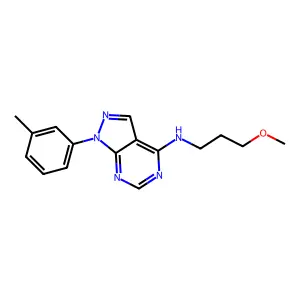 N-(3-methoxypropyl)-1-(3-methylphenyl)pyrazolo[3,4-d]pyrimidin-4-amine structure