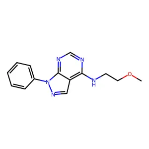 N-(2-methoxyethyl)-1-phenyl-1H-pyrazolo[3,4-d]pyrimidin-4-amine structure