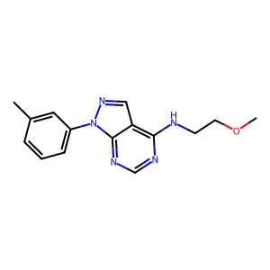 N-(2-methoxyethyl)-1-(3-methylphenyl)-1H-pyrazolo[3,4-d]pyrimidin-4-amine structure