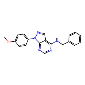 N-benzyl-1-(4-methoxyphenyl)-1H-pyrazolo[3,4-d]pyrimidin-4-amine structure