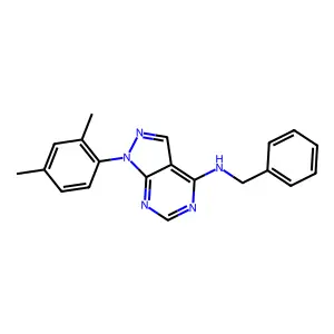 [1-(2,4-Dimethylphenyl)pyrazolo[4,5-e]pyrimidin-4-yl]benzylamine structure