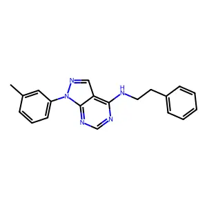 1-(3-methylphenyl)-N-(2-phenylethyl)-1H-pyrazolo[3,4-d]pyrimidin-4-amine structure