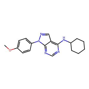 Cyclohexyl[1-(4-methoxyphenyl)pyrazolo[4,5-e]pyrimidin-4-yl]amine structure