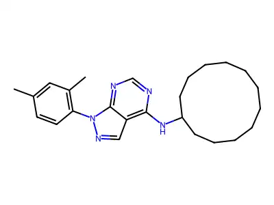 N-cyclododecyl-1-(2,4-dimethylphenyl)-1H-pyrazolo[3,4-d]pyrimidin-4-amine structure