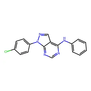 1-(4-chlorophenyl)-N-phenylpyrazolo[3,4-d]pyrimidin-4-amine structure