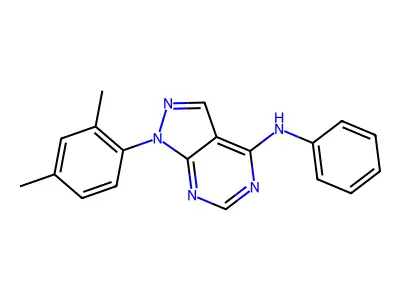 1-(2,4-dimethylphenyl)-N-phenyl-1H-pyrazolo[3,4-d]pyrimidin-4-amine structure