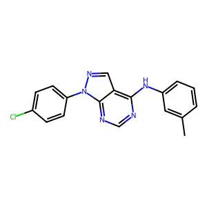 1-(4-chlorophenyl)-N-(3-methylphenyl)-1H-pyrazolo[3,4-d]pyrimidin-4-amine structure