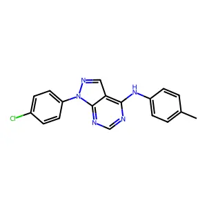 1-(4-chlorophenyl)-N-(4-methylphenyl)pyrazolo[3,4-d]pyrimidin-4-amine structure