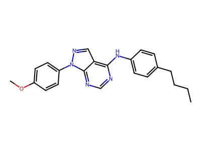 N-(4-butylphenyl)-1-(4-methoxyphenyl)-1H-pyrazolo[3,4-d]pyrimidin-4-amine structure