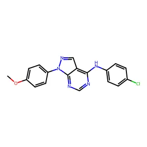 (4-Chlorophenyl)[1-(4-methoxyphenyl)pyrazolo[4,5-e]pyrimidin-4-yl]amine structure