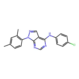 N-(4-chlorophenyl)-1-(2,4-dimethylphenyl)-1H-pyrazolo[3,4-d]pyrimidin-4-amine structure