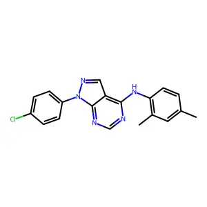 (2,4-Dimethylphenyl)[1-(4-chlorophenyl)pyrazolo[4,5-e]pyrimidin-4-yl]amine structure