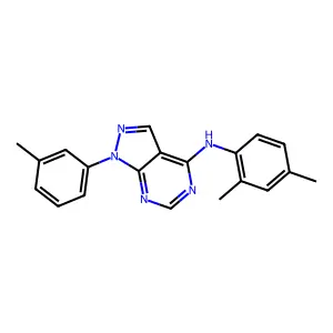 (2,4-Dimethylphenyl)[1-(3-methylphenyl)pyrazolo[4,5-e]pyrimidin-4-yl]amine structure