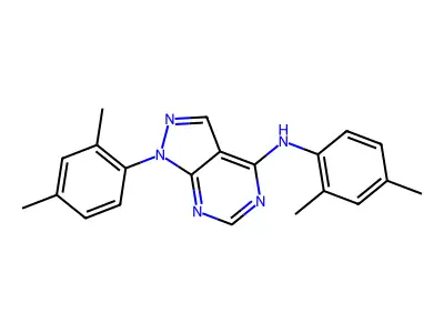 N,1-bis(2,4-dimethylphenyl)-1H-pyrazolo[3,4-d]pyrimidin-4-amine structure