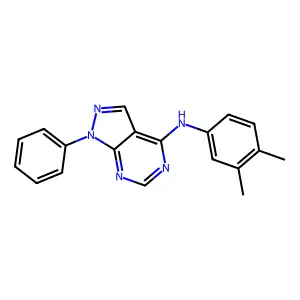 N-(3,4-dimethylphenyl)-1-phenyl-1H-pyrazolo[3,4-d]pyrimidin-4-amine structure