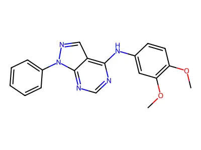 N-(3,4-dimethoxyphenyl)-1-phenyl-1H-pyrazolo[3,4-d]pyrimidin-4-amine structure