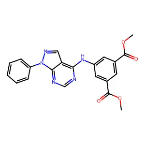 dimethyl 5-((1-phenyl-1H-pyrazolo[3,4-d]pyrimidin-4-yl)amino)isophthalate structure