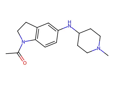 1-[2,3-Dihydro-5-[(1-methyl-4-piperidinyl)amino]-1H-indol-1-yl]ethanone structure