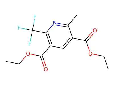 Diethyl 2-methyl-6-(trifluoromethyl)pyridine-3,5-dicarboxylate structure