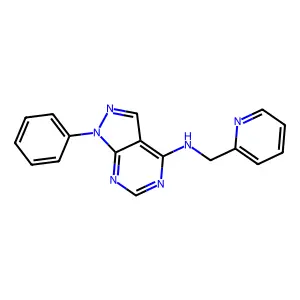 1-phenyl-N-(pyridin-2-ylmethyl)-1H-pyrazolo[3,4-d]pyrimidin-4-amine structure
