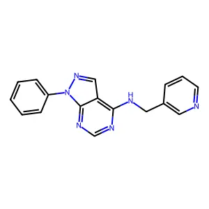 1-phenyl-N-(pyridin-3-ylmethyl)pyrazolo[3,4-d]pyrimidin-4-amine structure