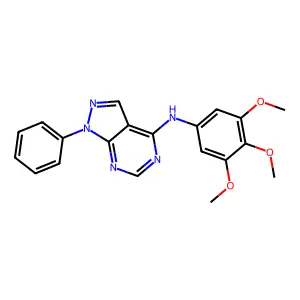 1-phenyl-N-(3,4,5-trimethoxyphenyl)-1H-pyrazolo[3,4-d]pyrimidin-4-amine structure