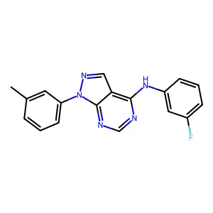 N-(3-fluorophenyl)-1-(3-methylphenyl)-1H-pyrazolo[3,4-d]pyrimidin-4-amine structure