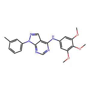 1-(3-methylphenyl)-N-(3,4,5-trimethoxyphenyl)pyrazolo[3,4-d]pyrimidin-4-amine structure