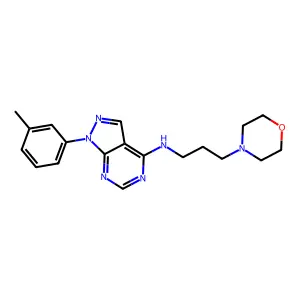 1-(3-methylphenyl)-N-(3-morpholin-4-ylpropyl)pyrazolo[3,4-d]pyrimidin-4-amine structure