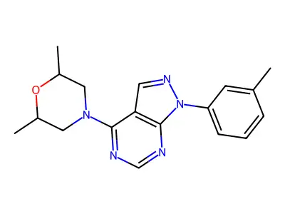 2,6-Dimethyl-4-[1-(3-methylphenyl)pyrazolo[3,4-d]pyrimidin-4-yl]morpholine structure