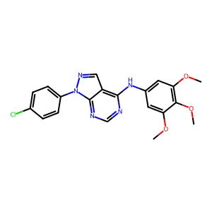 1-(4-chlorophenyl)-N-(3,4,5-trimethoxyphenyl)pyrazolo[3,4-d]pyrimidin-4-amine structure