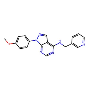 1-(4-methoxyphenyl)-N-(pyridin-3-ylmethyl)pyrazolo[3,4-d]pyrimidin-4-amine structure