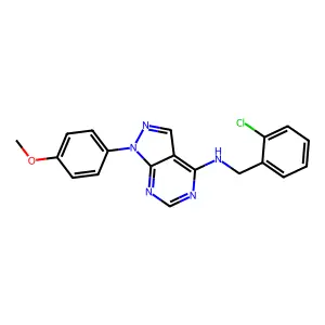 N-[(2-chlorophenyl)methyl]-1-(4-methoxyphenyl)pyrazolo[3,4-d]pyrimidin-4-amine structure