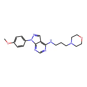 1-(4-methoxyphenyl)-N-(3-morpholin-4-ylpropyl)pyrazolo[3,4-d]pyrimidin-4-amine structure