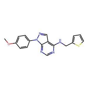 1-(4-methoxyphenyl)-N-(thiophen-2-ylmethyl)pyrazolo[3,4-d]pyrimidin-4-amine structure