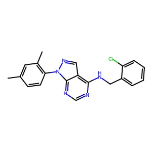 N-(2-chlorobenzyl)-1-(2,4-dimethylphenyl)-1H-pyrazolo[3,4-d]pyrimidin-4-amine structure