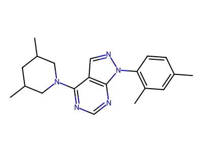 1-(2,4-Dimethylphenyl)-4-(3,5-dimethylpiperidyl)pyrazolo[5,4-d]pyrimidine structure